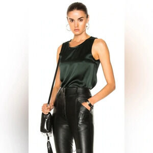 ! Nwt NILI LOTAN Alice Pine Green Silk Tank small